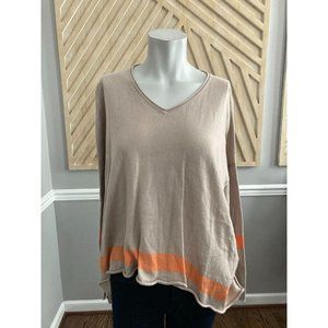 Planet By Lauren G Cropped Cotton Striped One Size